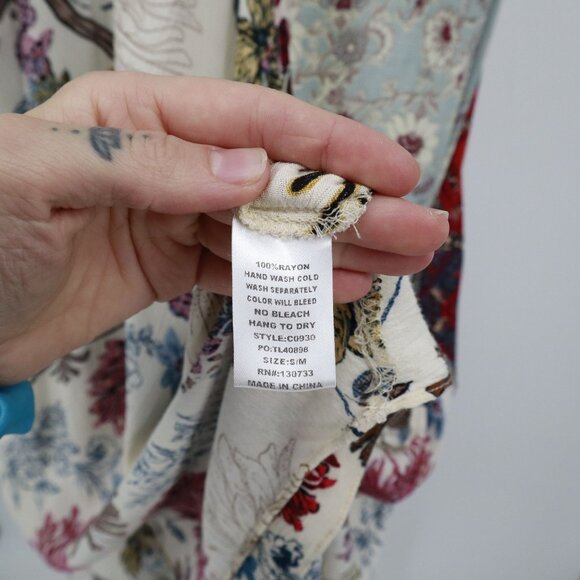 Umgee Vanilla Blossom Cardigan Womens S/M Blue Boho Eclectic Gypsy Ethnic Tribal - Picture 5 of 16